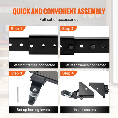 VEVOR Mobile Base, 500 lbs Weight Capacity, Adjustable from 12" x 12" to 36" x 36", Heavy Duty Universal Mobile Base Stand with Swivel Wheels, for