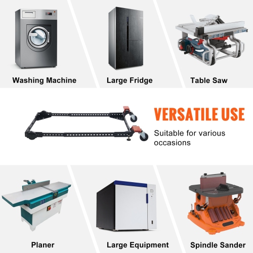 VEVOR Mobile Base, 500 lbs Weight Capacity, Adjustable from 12" x 12" to 36" x 36", Heavy Duty Universal Mobile Base Stand with Swivel Wheels, for