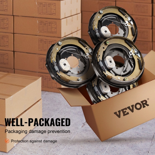 VEVOR 12" x 2" Electric Trailer Brake Assembly, 2 Pairs Self-Adjusting Electric Brakes Kit for 7000 lbs Axle, 5-Hole Mounting, for Braking System
