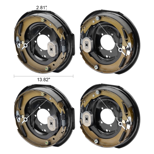 VEVOR 12" x 2" Electric Trailer Brake Assembly, 2 Pairs Self-Adjusting Electric Brakes Kit for 7000 lbs Axle, 5-Hole Mounting, for Braking System