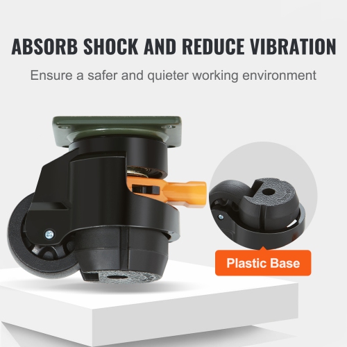 VEVOR Leveling Casters, Set of 4, 1100 lbs Total Load Capacity, 2 inches, Heavy Duty with Upgraded Handle Design, 360 Degree Swivel Caster Wheels,