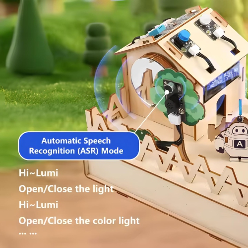 ACEBOTT QE001 ESP32 Smart Home IoT Starter Kit w/Arduino/ACECode(Scratch) - Plus, Electronics Home Automation Coding Kit, DIY Wooden House Building