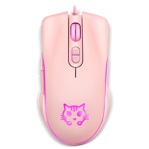 THE WAY  Cat Wired Gaming Mouse, Gaming Optical Mouse Mouse, Ergonomic Ultra-Thin Mouse for PC/desktop/laptop (Pink)