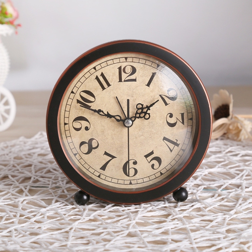 THE WAY  European Style Fashion Personality Retro Alarm Clock, Creative Bedside Fashion Silent Metal Student Alarm Clock, Suitable for Bedroom