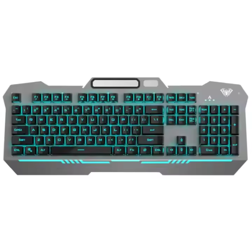 Wolf Spider F3010 Mechanical Gaming Keyboard Full Metal Panel 26 Keys No Conflict, Two-color Injection Keycaps, Black Ice Blue Light