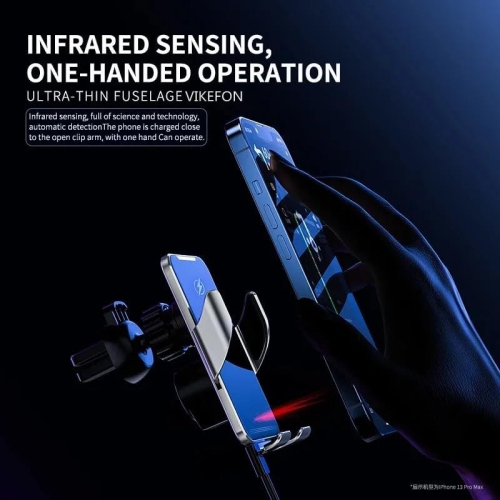 Car accessories car phone holder, wireless charging smart induction navigation car holder, air outlet holder, 15W fast charging automatic clamping