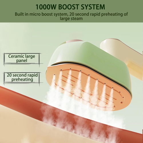 Handheld hanging iron, folding rotary electric iron, home travel large capacity steam iron, small iron, green