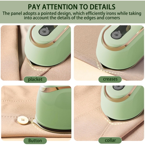 Handheld hanging iron, folding rotary electric iron, home travel large capacity steam iron, small iron, green