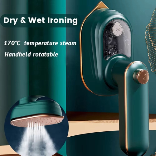 Electric iron handheld hanging ironing machine, portable household handheld ironing machine, mini small rotating folding iron, dark green