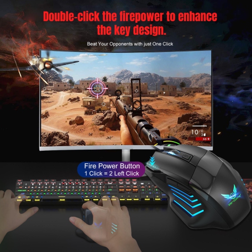 E-sports chicken game mechanical mouse, 7-button colorful breathing light, universal for desktop and notebook, G200 with sound, black