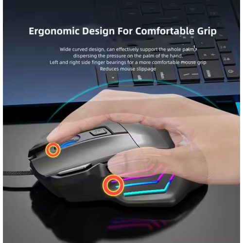 E-sports chicken game mechanical mouse, 7-button colorful breathing light, universal for desktop and notebook, G200 with sound, black