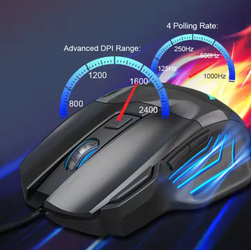 E-sports chicken game mechanical mouse, 7-button colorful breathing light, universal for desktop and notebook, G200 with sound, black