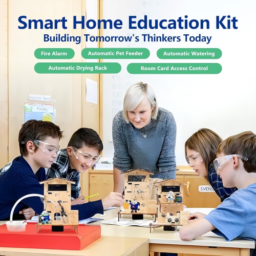 ACEBOTT QE024 ESP32 5-1n-1 Smart Home Education Kit - Level 2, STEM Robotics Science Kits for Students Age 12+, Engineering Projects STEAM Activities