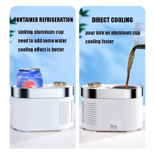 Mini gobelet à refroidissement rapide, -1 ℃-70 ℃ Mini réfrigérateur de bureau, tasse intelligente pour eau chaude et froide rapide, tasse portative à