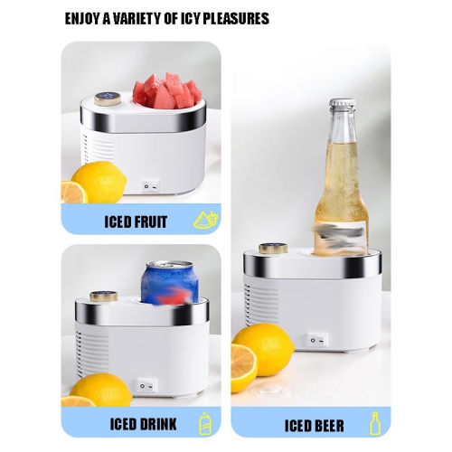 Mini gobelet à refroidissement rapide, -1 ℃-70 ℃ Mini réfrigérateur de bureau, tasse intelligente pour eau chaude et froide rapide, tasse portative à