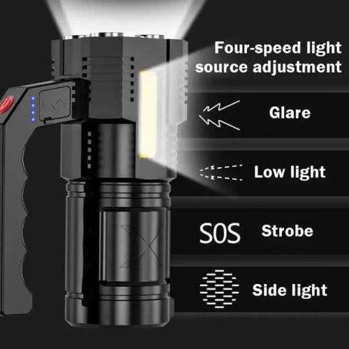 LED Flashlight Rechargeable High Lumen Handheld Flashlights Portable Torch for Outdoor Camping Hiking Emergency Lantern