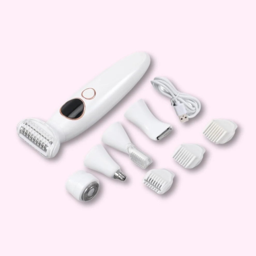 5 in 1 Women's Hair Trimmer Set, Multifunctional Bikini Shaver, Electric Nose Hair Trimmer, Smart Digital Display Suitable for Travel and Home Use