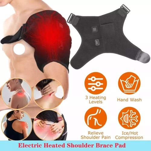 Electric Heating Shoulder Strap 3-Mode Temperature Control Heated Shoulder Brace Heating Pad Therapy Heat Wrap
