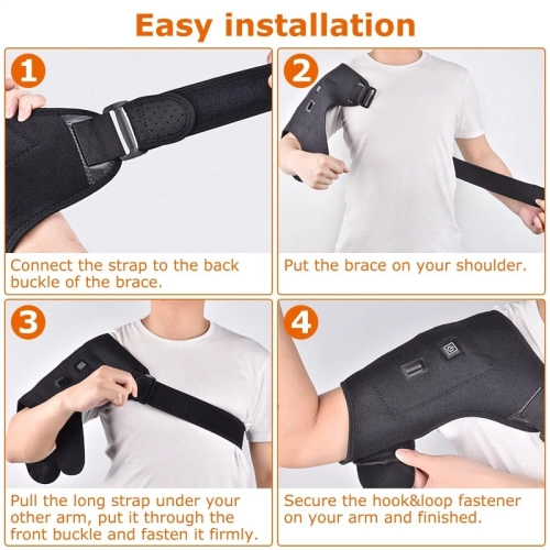 Electric Heating Shoulder Strap 3-Mode Temperature Control Heated Shoulder Brace Heating Pad Therapy Heat Wrap