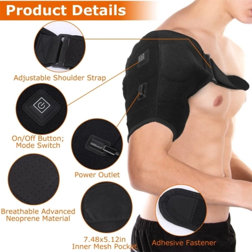 Electric Heating Shoulder Strap 3-Mode Temperature Control Heated Shoulder Brace Heating Pad Therapy Heat Wrap