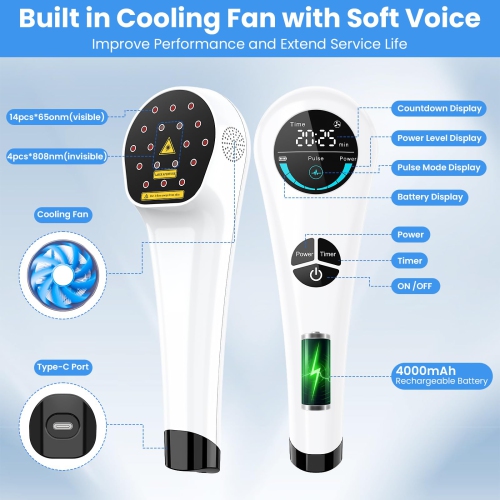 Red Light Therapy Wand With Tripod, 650nm and 808nm Red Light Infrared Phototherapy Machine for Relief of Joint and Muscle Pain