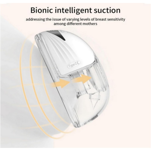 Wearable Breast Pump Hands-Free Electric Breast Pump Comfort Milk Collector Lightweight with LED Display 4 Modes and 12 Levels - White180ml