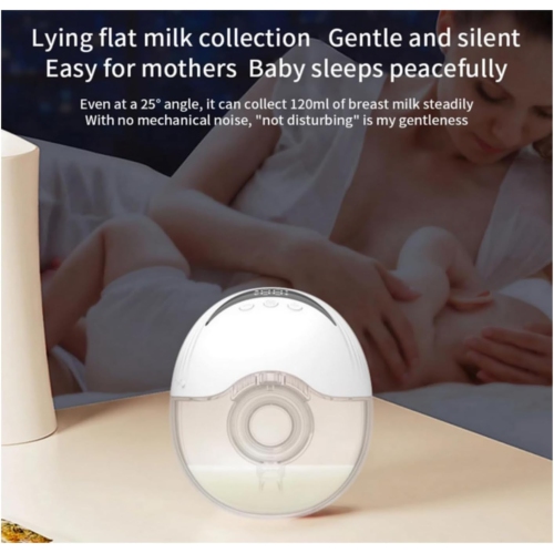 Wearable Breast Pump Hands-Free Electric Breast Pump Comfort Milk Collector Lightweight with LED Display 4 Modes and 12 Levels - White180ml
