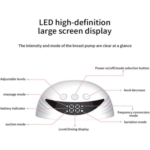 Wearable Breast Pump Hands-Free Electric Breast Pump Comfort Milk Collector Lightweight with LED Display 4 Modes and 12 Levels - White180ml
