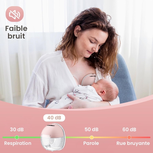 Hands-free electric breast pump, 24mm double seal, 3 modes and 12 levels, smart display, low noise Capacity 120 ml