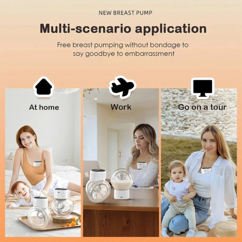 Electric Breast Pump Smart Wearable All-in-One Machine Silent Automatic Pumping Free Your Hands Portable Hands-free - White