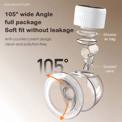 Electric Breast Pump Smart Wearable All-in-One Machine Silent Automatic Pumping Free Your Hands Portable Hands-free - White