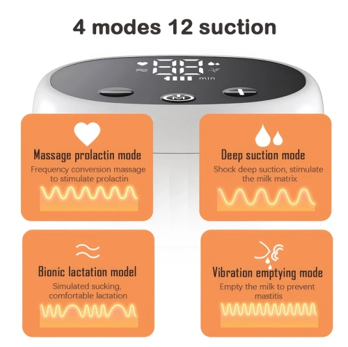 Electric Breast Pump Smart Wearable All-in-One Machine Silent Automatic Pumping Free Your Hands Portable Hands-free - White