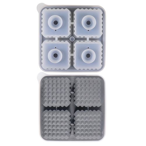 [Food Grade Silicone] Square Mold Set - Leak-Proof Funnel Lid Design + Easy-to-Remove Special Ice Box, Suitable for Whiskey/Cocktail/Juice DIY