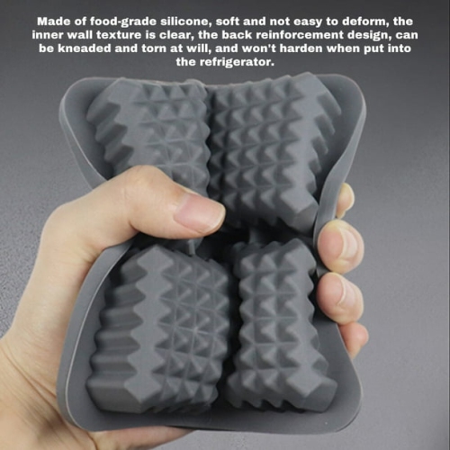 [Food Grade Silicone] Square Mold Set - Leak-Proof Funnel Lid Design + Easy-to-Remove Special Ice Box, Suitable for Whiskey/Cocktail/Juice DIY