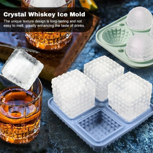 [Food Grade Silicone] Square Mold Set - Leak-Proof Funnel Lid Design + Easy-to-Remove Special Ice Box, Suitable for Whiskey/Cocktail/Juice DIY