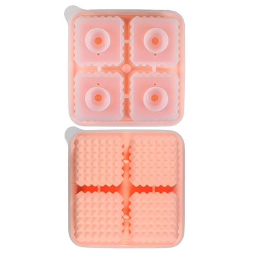 [Food Grade Silicone] Square Mold Set - Leak-Proof Funnel Lid Design + Easy-to-Remove Special Ice Box, Suitable for Whiskey/Cocktail/Juice DIY