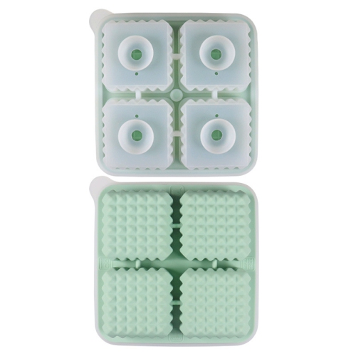 [Food Grade Silicone] Square Mold Set - Leak-Proof Funnel Lid Design + Easy-to-Remove Special Ice Box, Suitable for Whiskey/Cocktail/Juice DIY