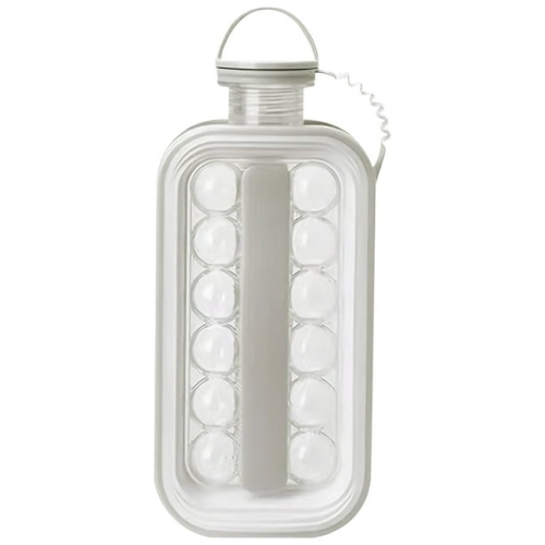 2-in-1 ice hockey pitcher | water bottle ice tray | silicone ice ball mold | household push-type transparent ice maker | portable handle | quick