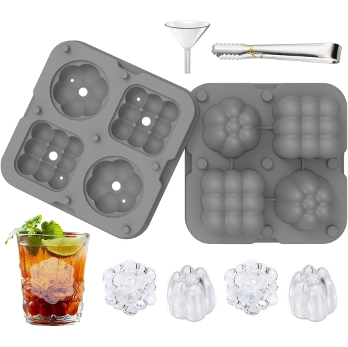 Moules à boule de glace en silicone de qualité alimentaire avec couvercle anti-éclaboussures, pinces et entonnoir, machine à glaçons Home Whiskey