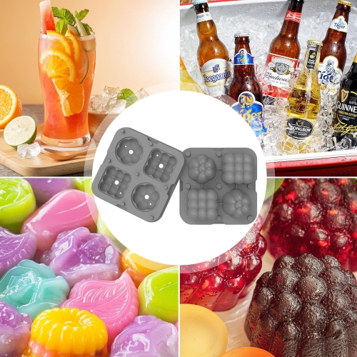 Moules à boule de glace en silicone de qualité alimentaire avec couvercle anti-éclaboussures, pinces et entonnoir, machine à glaçons Home Whiskey