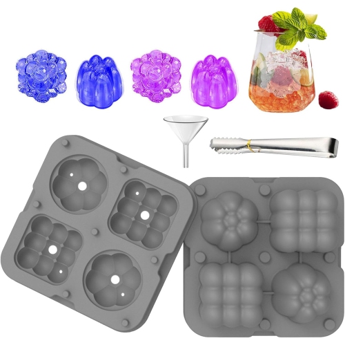 Moules à boule de glace en silicone de qualité alimentaire avec couvercle anti-éclaboussures, pinces et entonnoir, machine à glaçons Home Whiskey