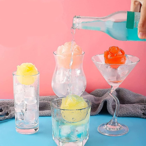 Moules à boule de glace en silicone de qualité alimentaire avec couvercle anti-éclaboussures, pinces et entonnoir, machine à glaçons Home Whiskey