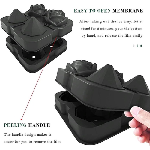 Moules à boule de glace en silicone de qualité alimentaire avec couvercle anti-éclaboussures, pinces et entonnoir, machine à glaçons Home Whiskey