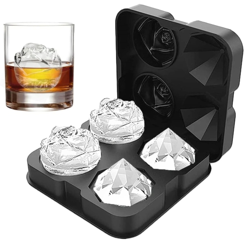Moules à boule de glace en silicone de qualité alimentaire avec couvercle anti-éclaboussures, pinces et entonnoir, machine à glaçons Home Whiskey