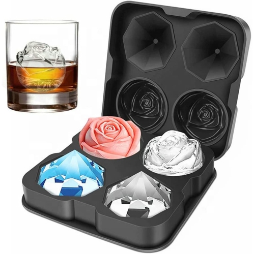 Moules à boule de glace en silicone de qualité alimentaire avec couvercle anti-éclaboussures, pinces et entonnoir, machine à glaçons Home Whiskey