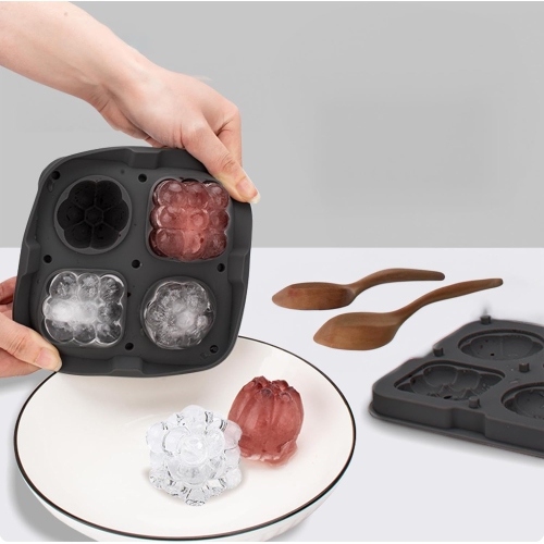 Moules à boule de glace en silicone de qualité alimentaire avec couvercle anti-éclaboussures, pinces et entonnoir, machine à glaçons Home Whiskey