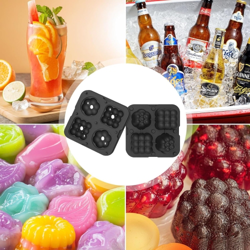 Moules à boule de glace en silicone de qualité alimentaire avec couvercle anti-éclaboussures, pinces et entonnoir, machine à glaçons Home Whiskey