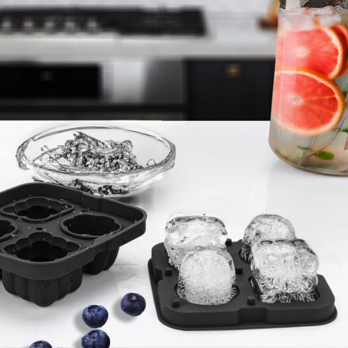 Moules à boule de glace en silicone de qualité alimentaire avec couvercle anti-éclaboussures, pinces et entonnoir, machine à glaçons Home Whiskey