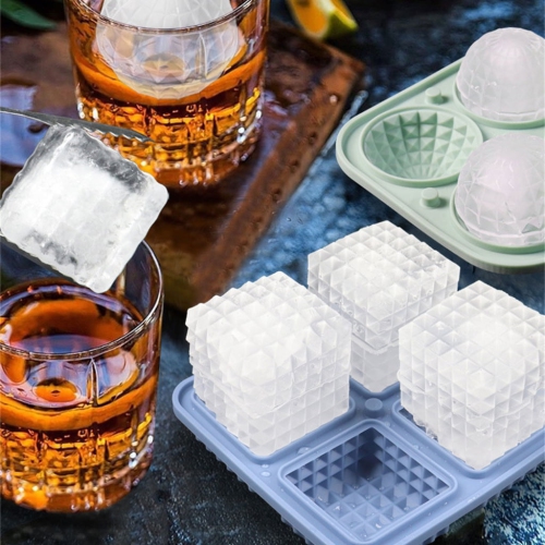 [Food Grade Silicone] Ice Ball Mold Set - Leak-proof Funnel Lid Design + Easy-to-Remove Special Ice Box, Suitable for Whiskey/Cocktail/Juice DIY