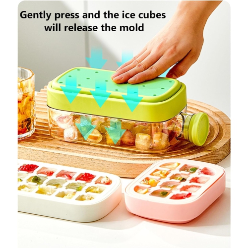 800 ml grande capacité Distributeur de glaçons portatif à une touche | Bac à glaçons et tasse d'eau deux-en-un | Portatif pour la mise en forme